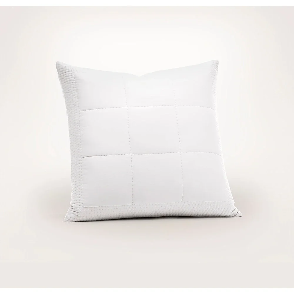 Boll & Branch Signature Handstitched Quilted Sham Standard Size White  x 2